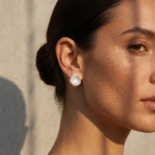 Awakening | 925 Sterling Silver Baroque Pearl Earrings