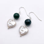 Soft Conviction | Green agate Baroque Pearl Earrings