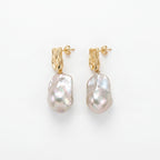 The Selene Drop | 18K Gold Plated Baroque Pearl Earrings