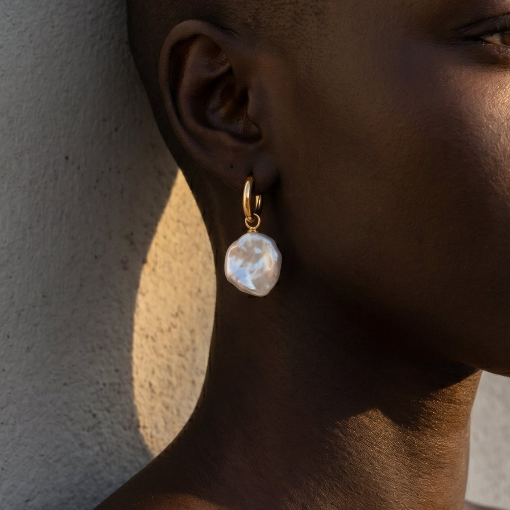 The Perfect Flaw | 18K Gold Plated Baroque Pearl Earrings