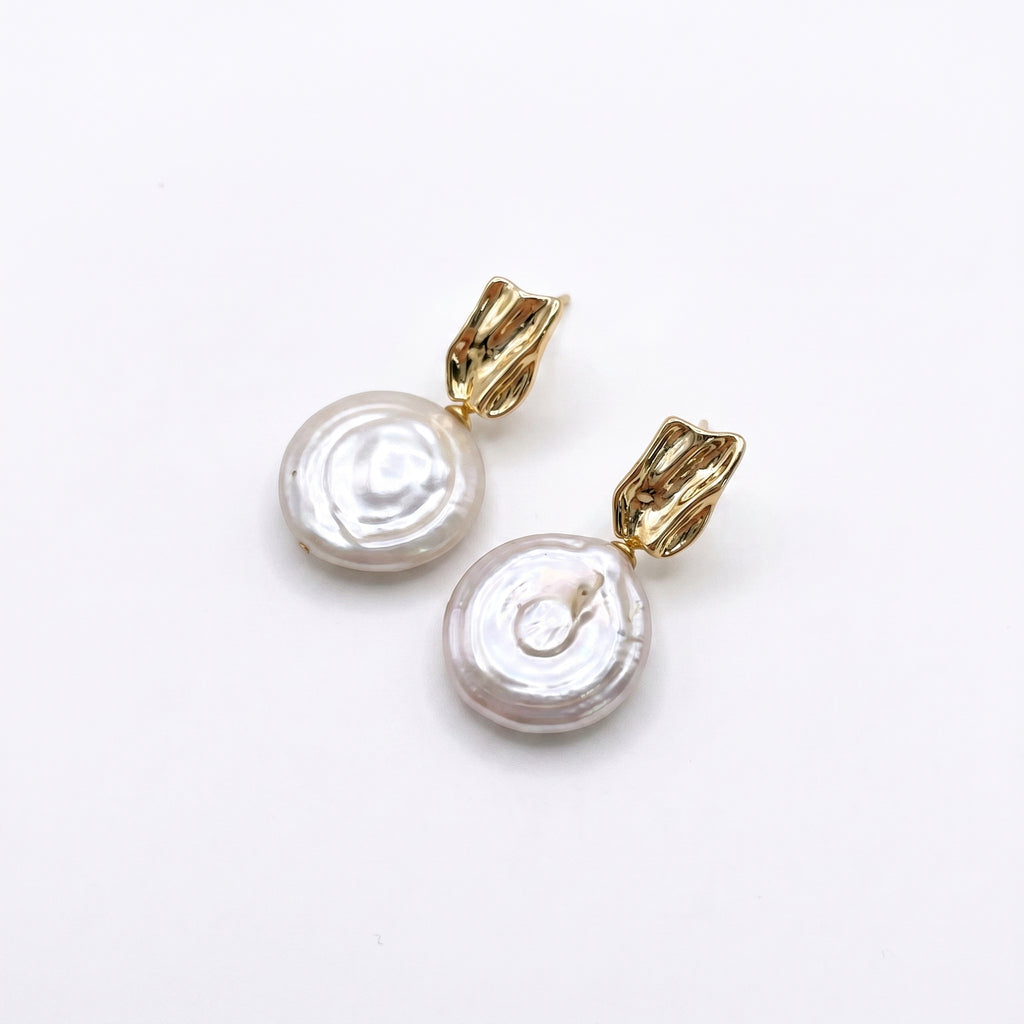 Orbit of Venus | 18K Gold Plated Baroque Pearl Earrings