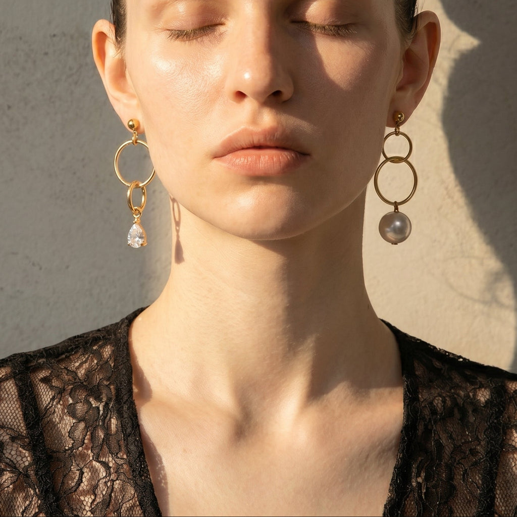 The Gilded Tear | 18K Gold Plated Baroque Pearl Earrings