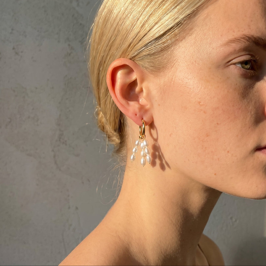 First Light | 18K Gold Plated Baroque Pearl Earrings