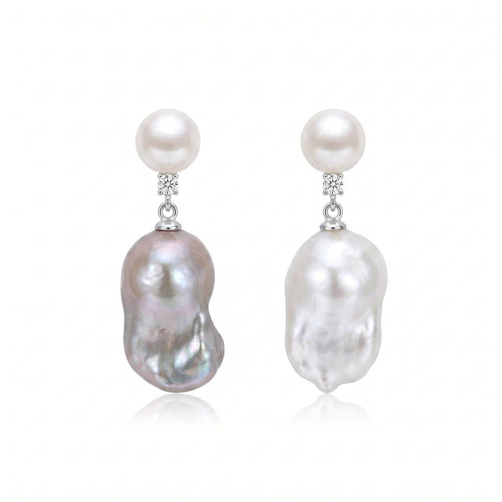 The Forgotten Muse | 925 Sterling Silver Baroque Pearl Earrings
