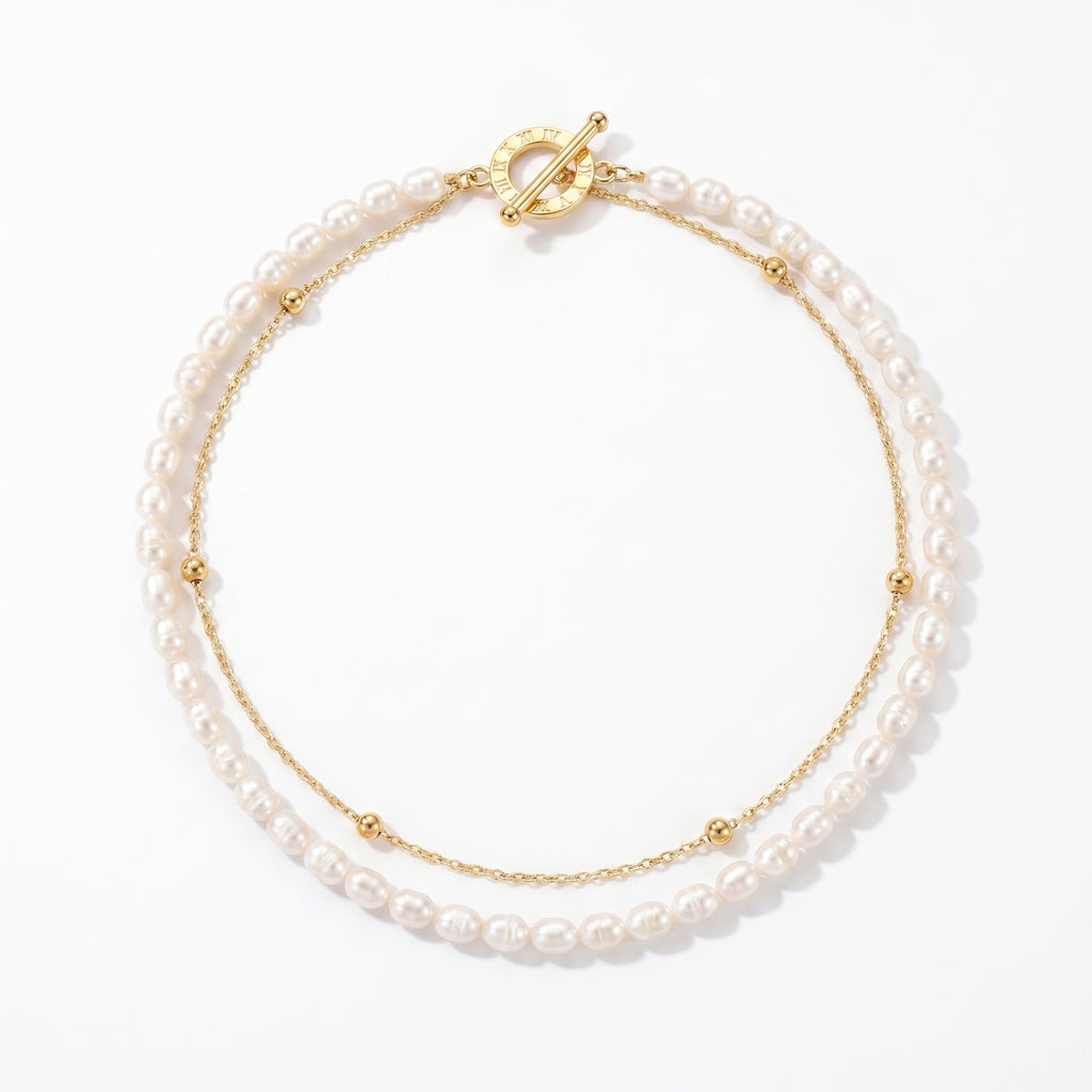 Runaway Princess | Two Layer Baroque Pearl 14K Gold Filled Necklace