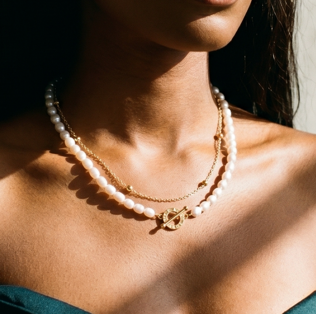 Runaway Princess | Two Layer Baroque Pearl 14K Gold Filled Necklace