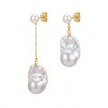 Nacrée | Silver with Gold Plated Baroque Pearl Earrings