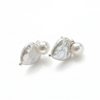 Asymmetric Heart | 18K Gold Plated Baroque Pearl Earrings