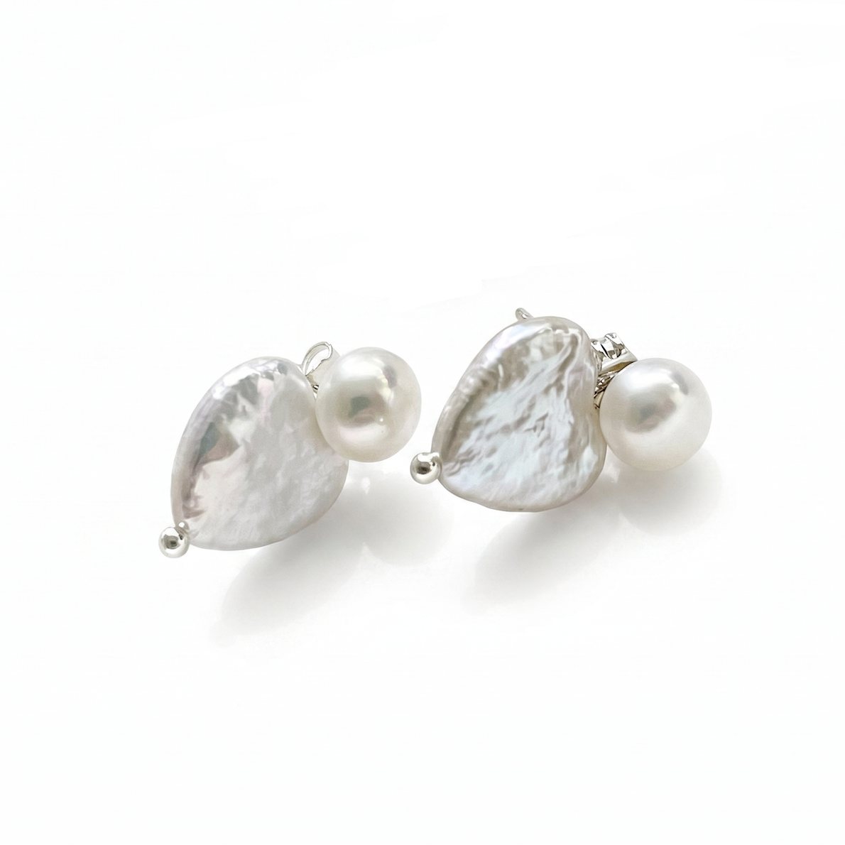 Asymmetric Heart | 18K Gold Plated Baroque Pearl Earrings