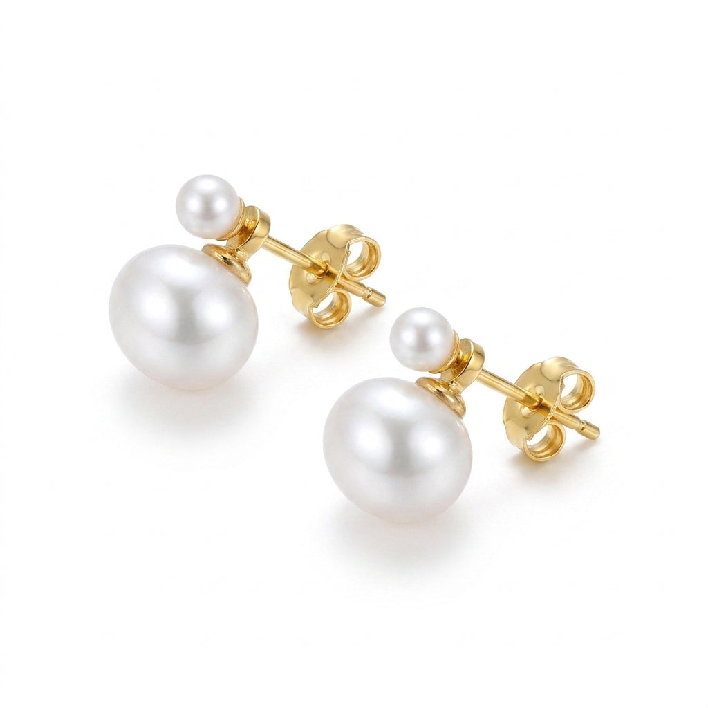 The Tide Whisper | 925 Sterling Silver with Gold Filled Pearl Earrings