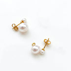 The Tide Whisper | 925 Sterling Silver with Gold Filled Pearl Earrings