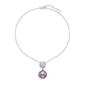 Lullaby of the Sea | 925 Sterling Silver Purple Pearl Necklace