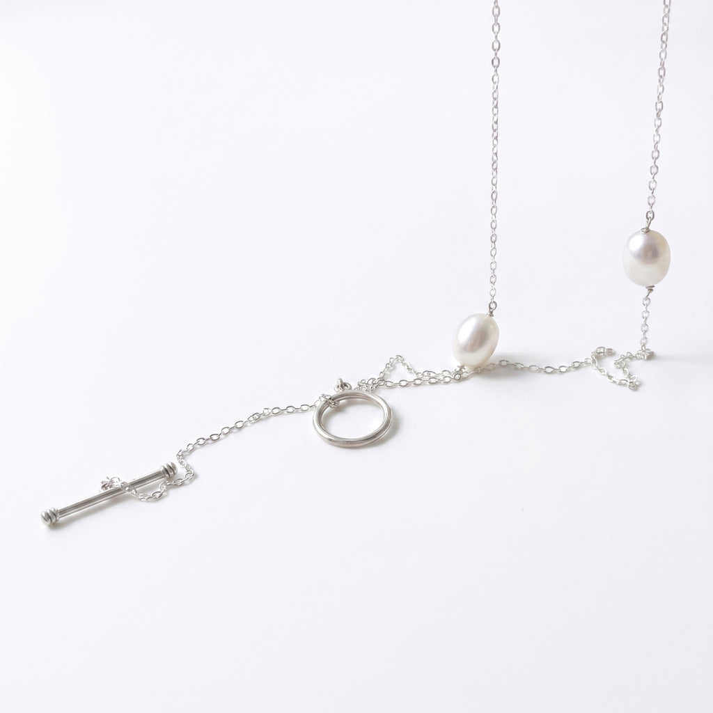 Soft Rebellion | 925 Sterling Silver Chain Baroque Pearls Necklace