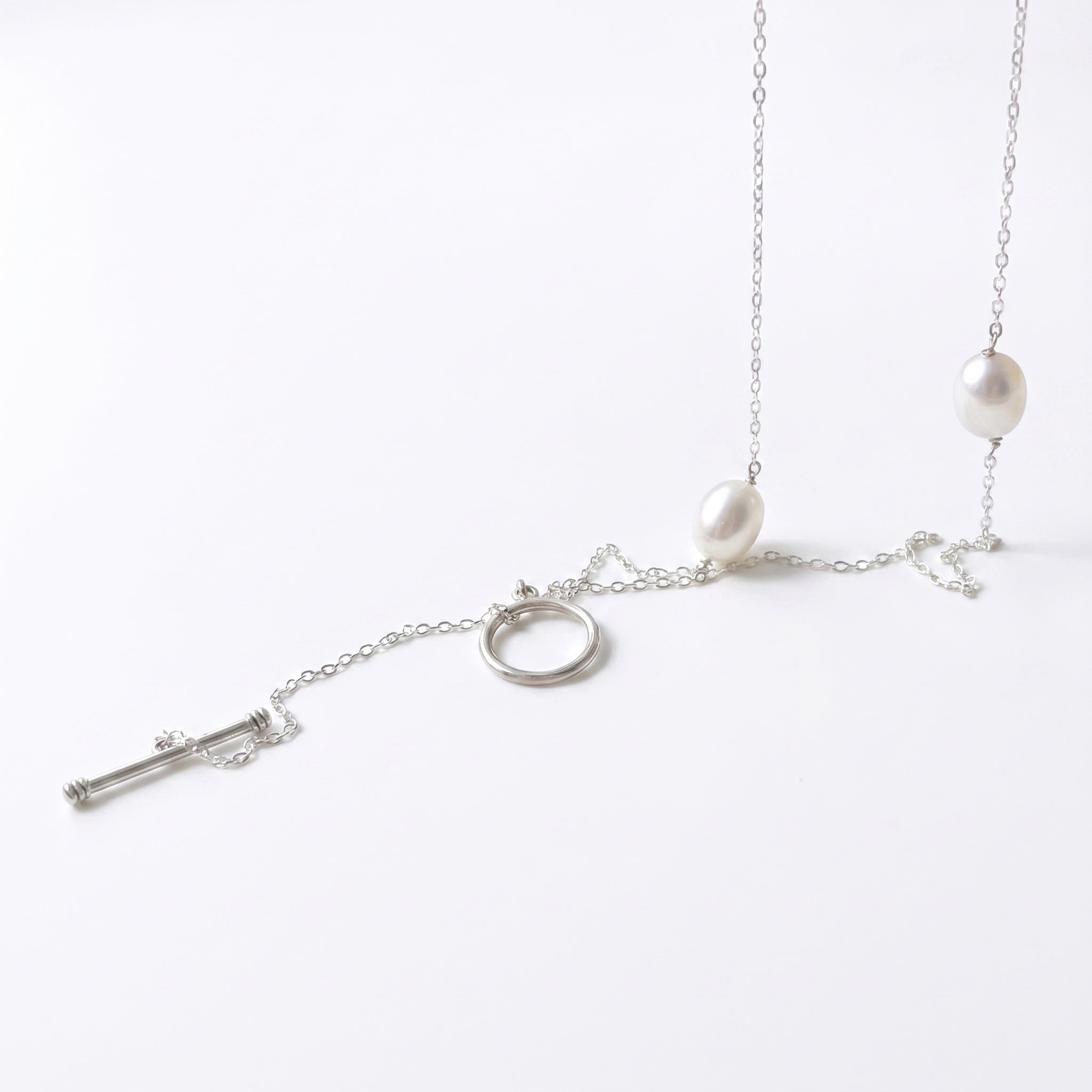 Soft Rebellion | 925 Sterling Silver Chain Baroque Pearls Necklace