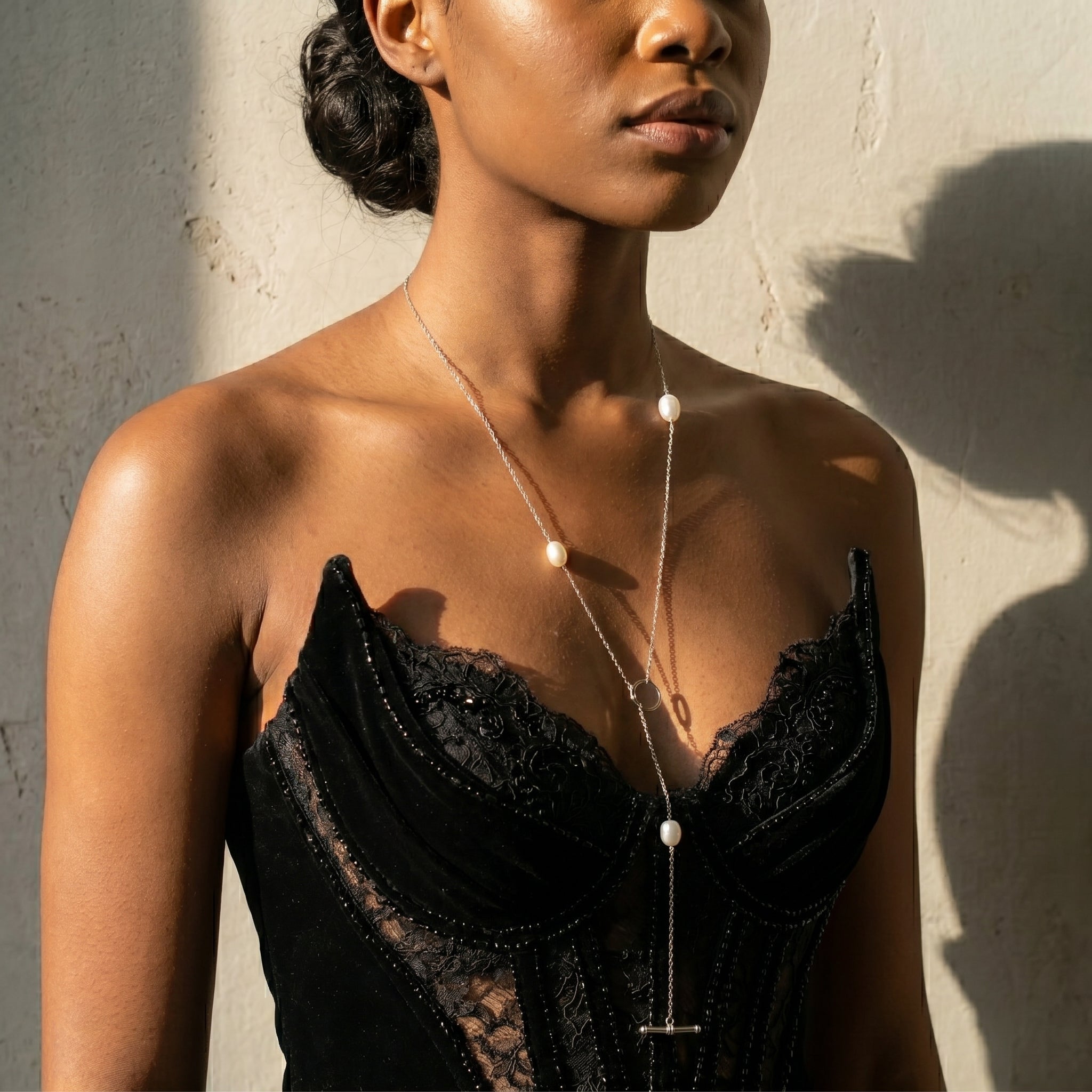 Soft Rebellion | 925 Sterling Silver Chain Baroque Pearls Necklace
